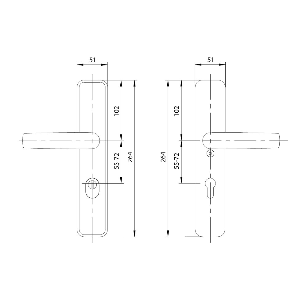 M&C kerntrekbeslag kruk/kruk PC55 zwart